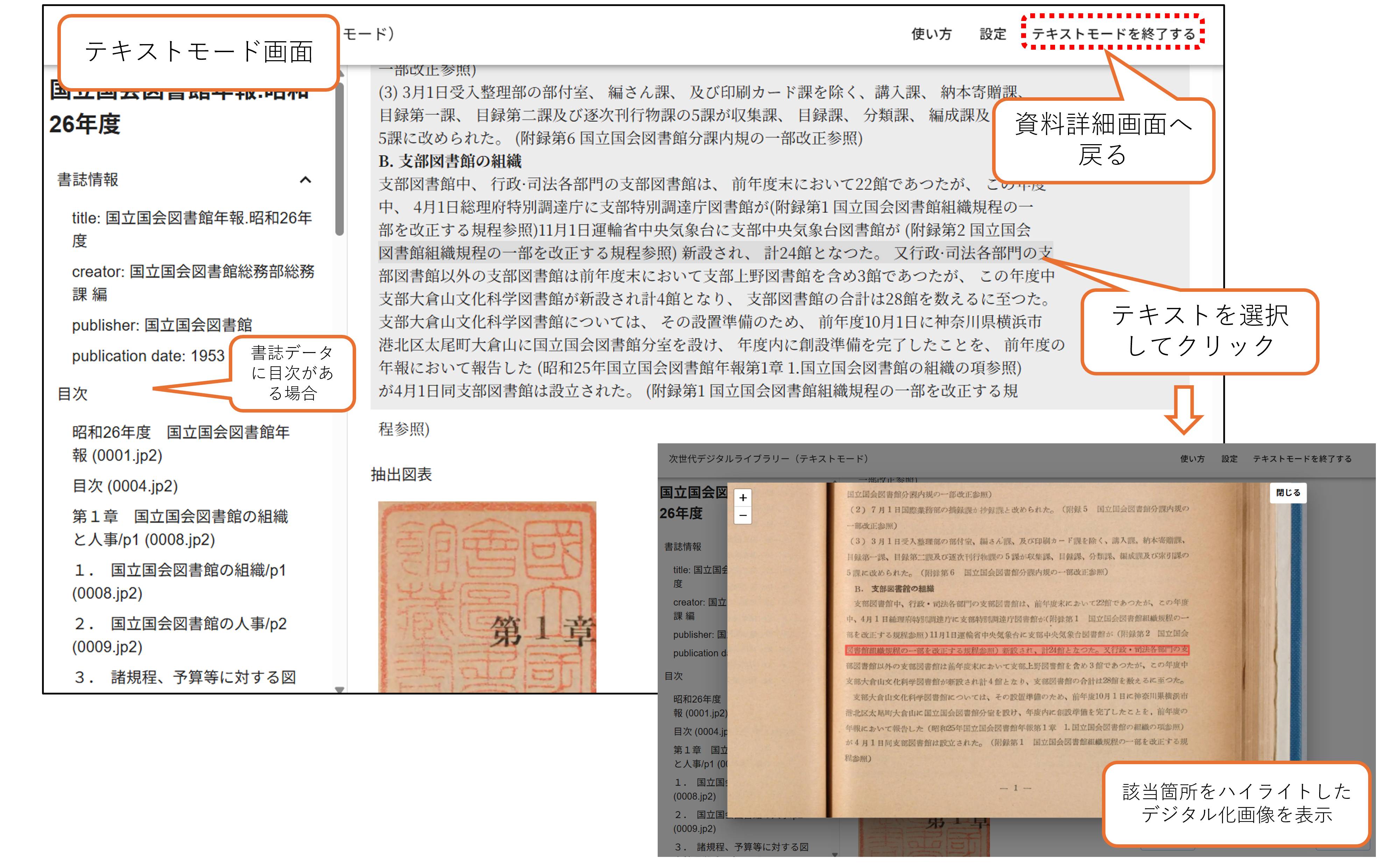 国立国会図書館次世代デジタルライブラリー - 「テキストモード」